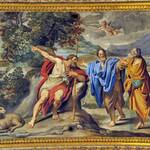 ペトロとアンドレにキリストを示す洗礼者ヨハネ［サンタンドレア・デッラ・ヴァッレ教会（ローマ）］（ドメニキーノ画）